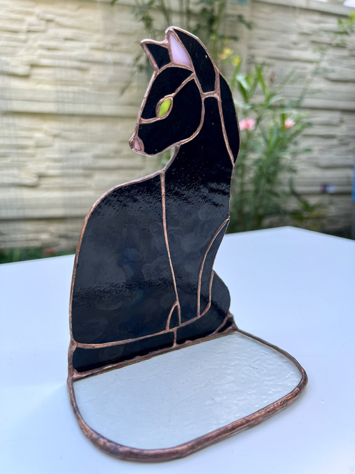 Świecznik czarny kot